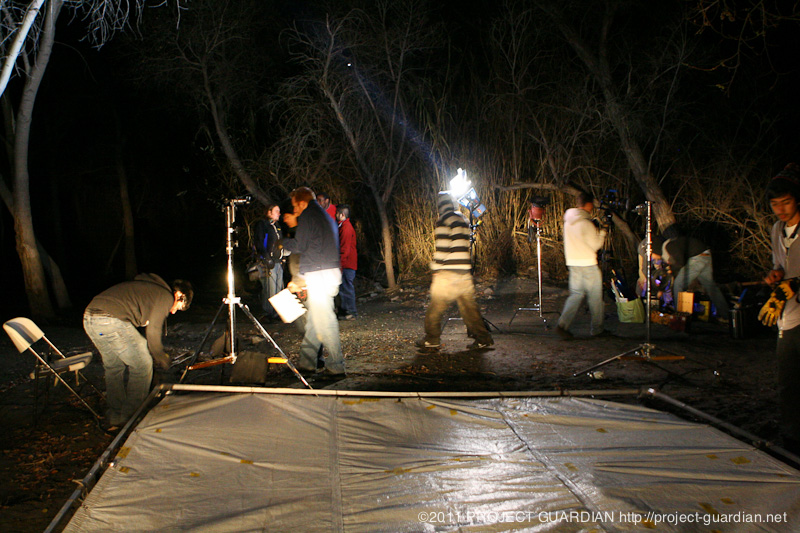 Preparing for the night scenes