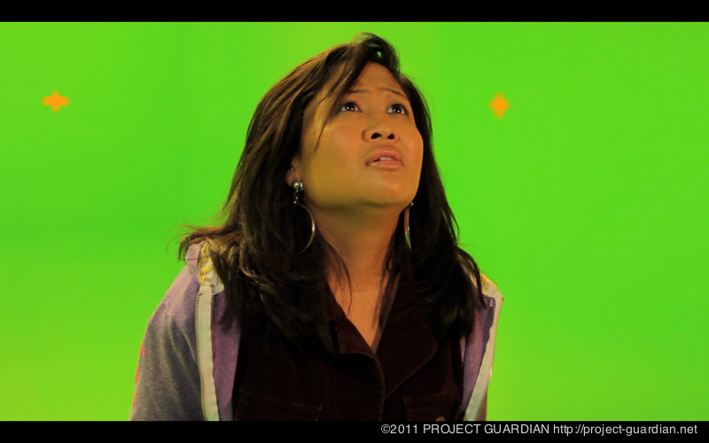 In the green screen room